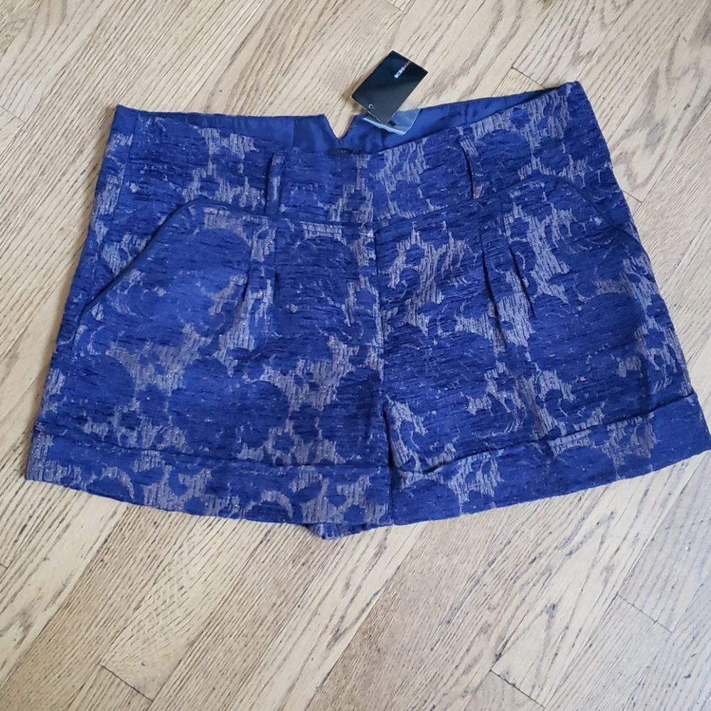 BCBGMaxAzria Woven Acrylic Indigo Shorts NWT